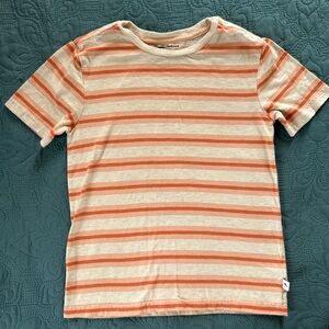 Tommy Bahama Orange & Cream Striped Short Sleeve Tee